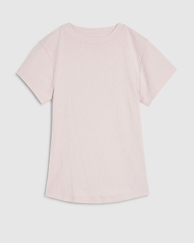 Rosa figursydd ribbad T-shirt