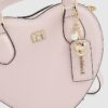 Rosa hjärtformad crossbody-väska