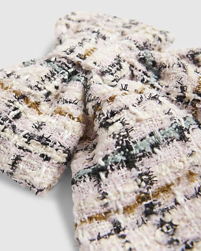 Rosa hårklämma med bouclé-rosett