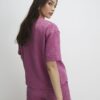 Rosa jacquard-T-shirt
