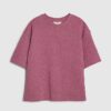 Rosa jacquard-T-shirt