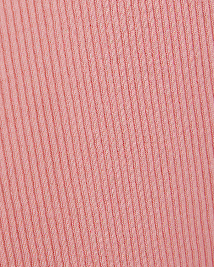 Rosa kortärmad ribbad T-shirt