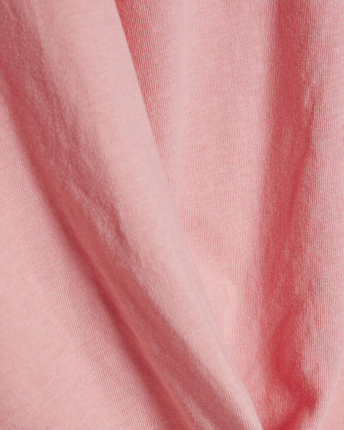 Rosa kortärmad T-shirt med vridet framstycke