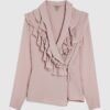Rosa långärmad blus med volanger