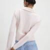 Rosa långärmad fluffig polotröja