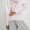 Rosa långärmad hoodie med omlottfront