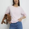 Rosa långärmad stickad topp