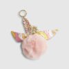 Rosa pom pom-flätad scarfblomma som bag charm