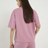 Rosa premium-T-shirt med boxig passform
