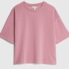 Rosa premium-T-shirt med boxig passform