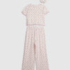 Rosa pyjamas med monogram för flickor