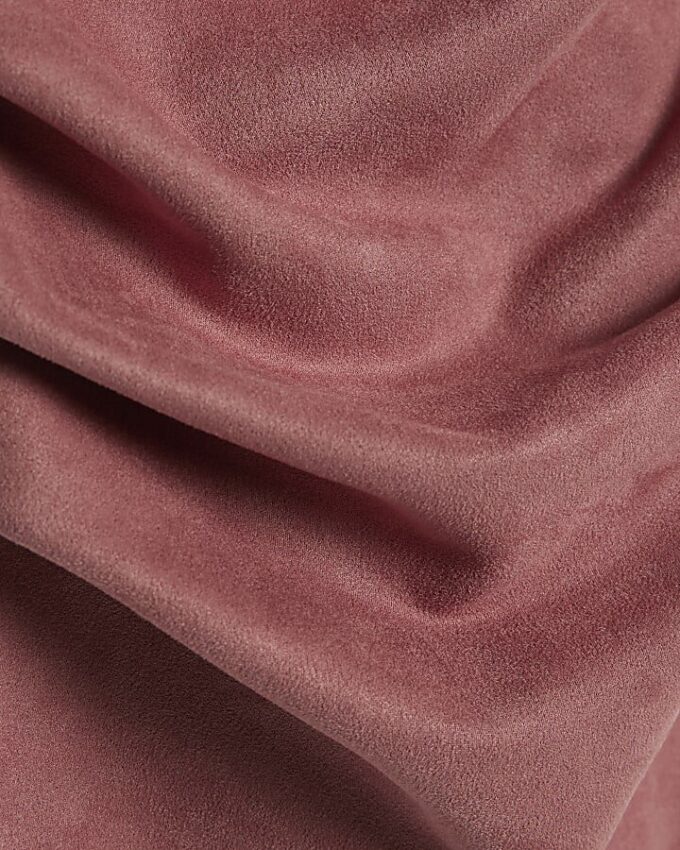 Rosa ärmlös draperad topp i imitationsmocka