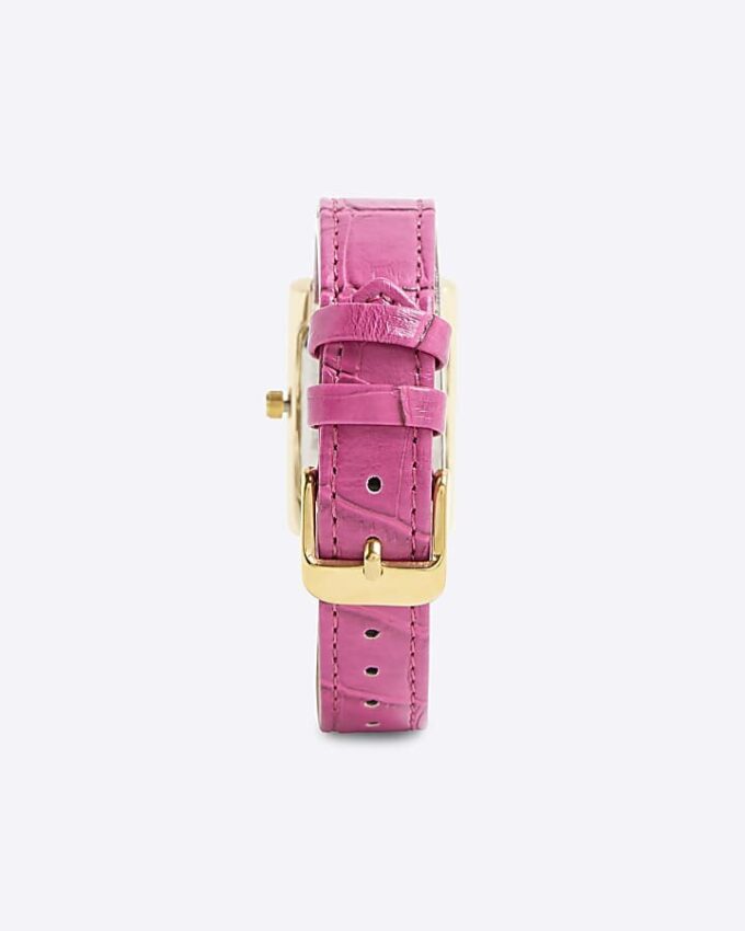 Rosa roséguldklocka med länkarmband