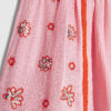 Rosa shorts med broderade blommor