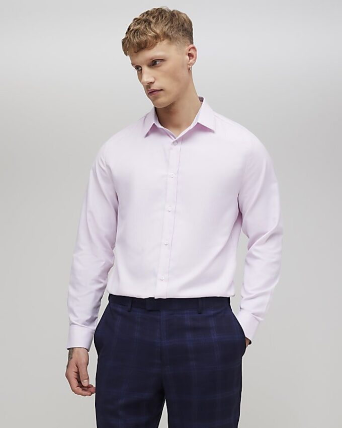 Rosa slim fit premiumformell skjorta