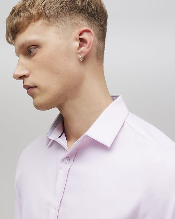 Rosa slim fit premiumformell skjorta