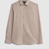 Rosa slim fit-skjorta med långa ärmar