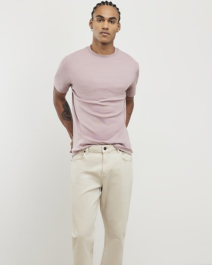 Rosa slim fit-T-shirt