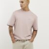Rosa slim fit-T-shirt med MCM-broderi
