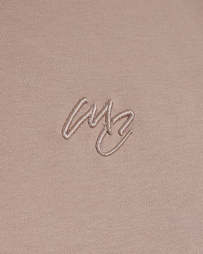 Rosa slim fit-T-shirt med MCM-broderi