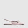 Rosa slingback-skor med dubbel rosett