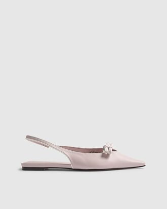 Rosa slingback-skor med dubbel rosett