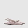 Rosa slingback-skor med dubbel rosett