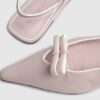 Rosa slingback-skor med dubbel rosett