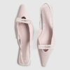 Rosa slingback-skor med dubbel rosett