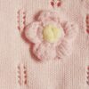Rosa stickat set med broderade prästkragar för babyflickor