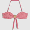 Rosa texturerad bandeau-bikinitopp