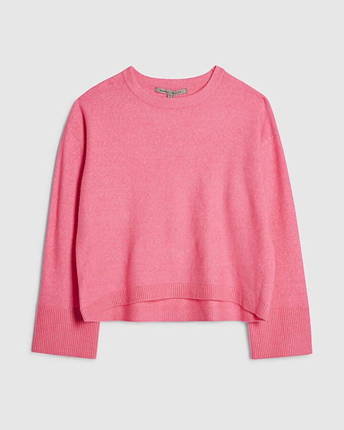 Rosa tröja med rund hals