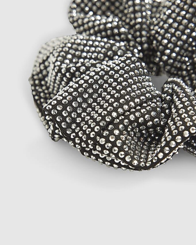 Scrunchie för flickor i svart med strass