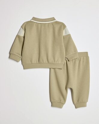 Set med khakifärgade sweatshirts med färgblock för pojkar