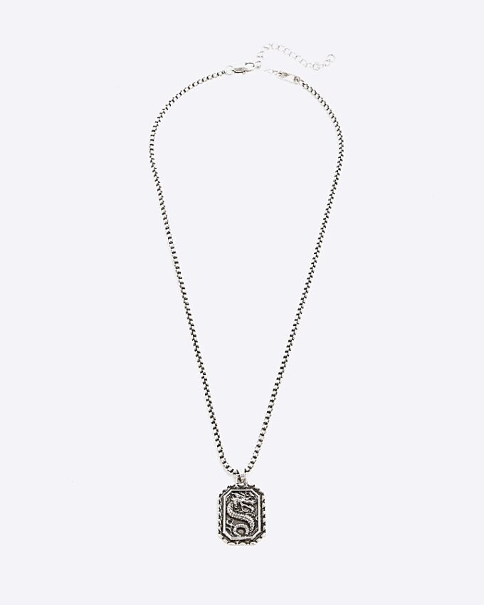 Silver Dragon Tag-halsband