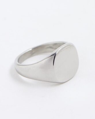 Silver Steel Signet Ring