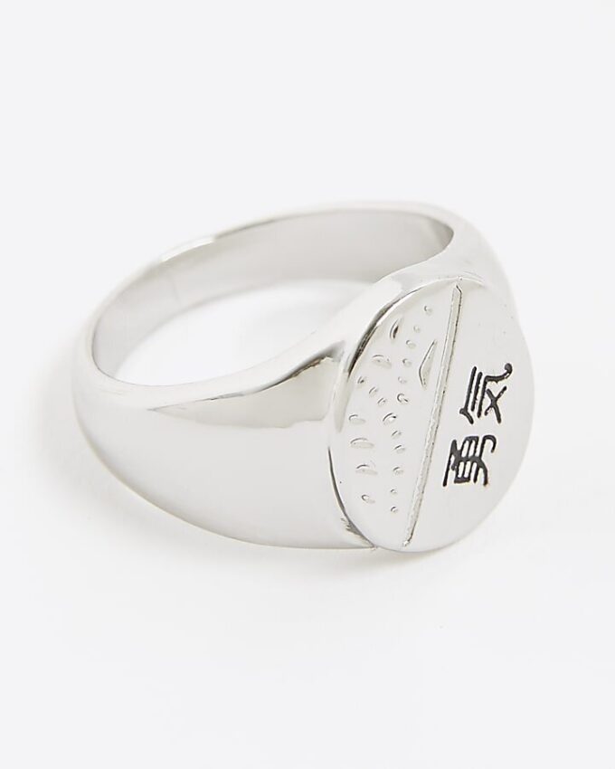 Silverfärgad japansk signetring