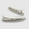 Silverfärgade strassklämmor, 2-pack
