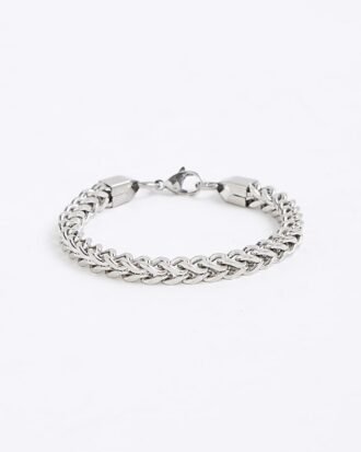 Silverfärgat armband med tjock kedja