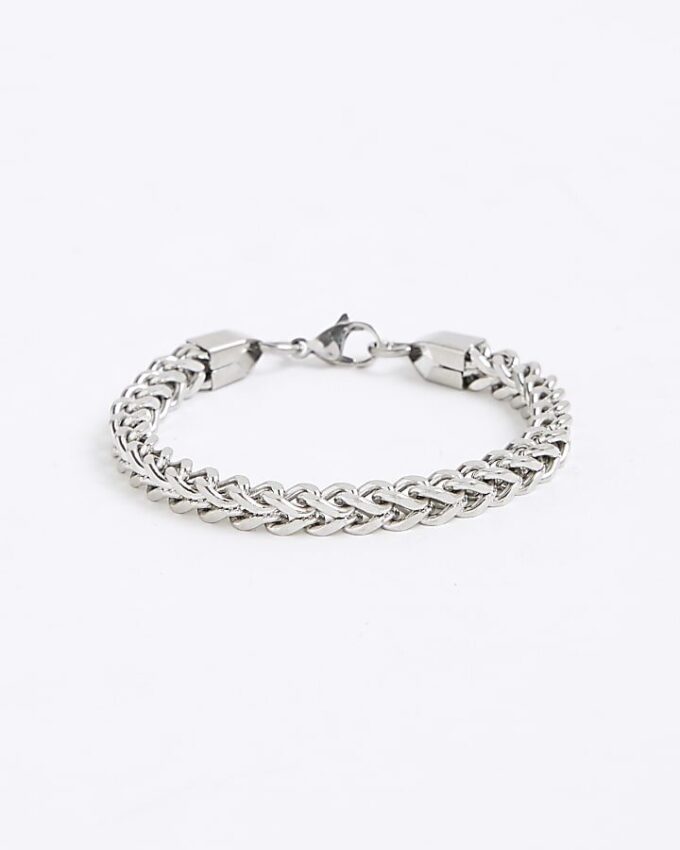 Silverfärgat armband med tjock kedja