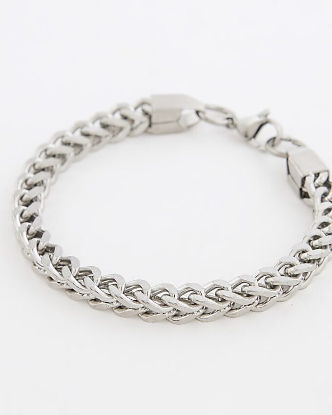 Silverfärgat armband med tjock kedja