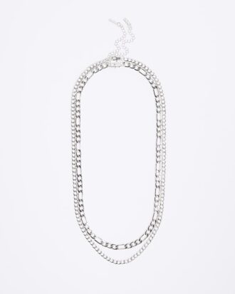 Silverhalsband med 2 rader kedjor Silverhalsband med 2 rader kedjor