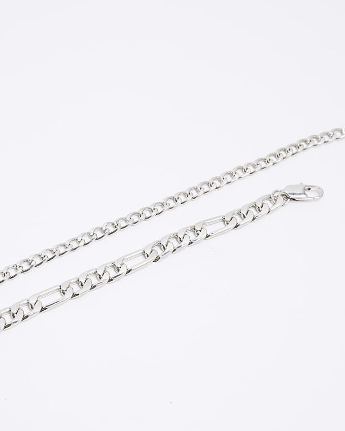 Silverhalsband med 2 rader kedjor