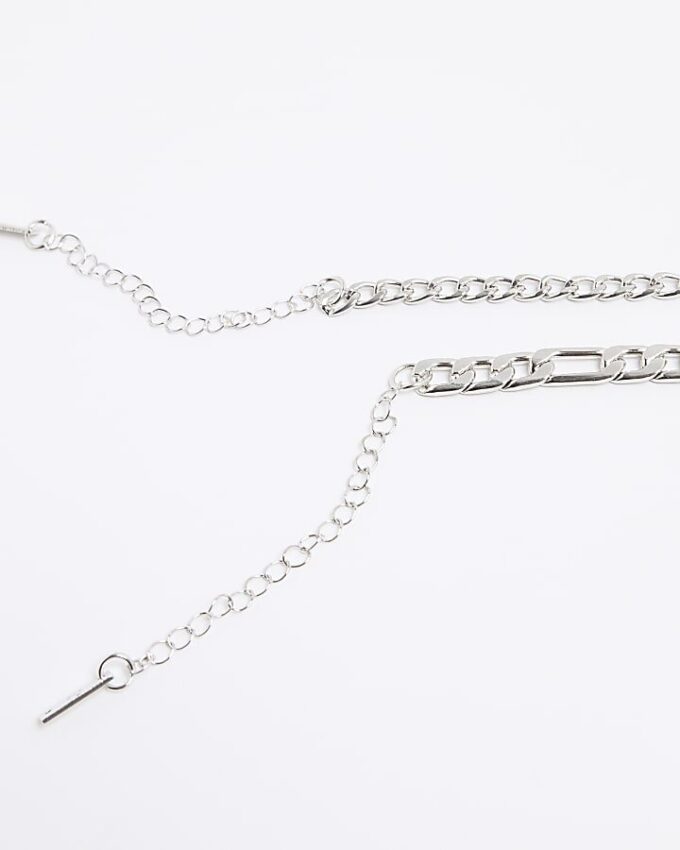 Silverhalsband med 2 rader kedjor