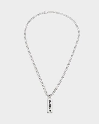 Silverhalsband med japansk tagg Silverhalsband med japansk tagg