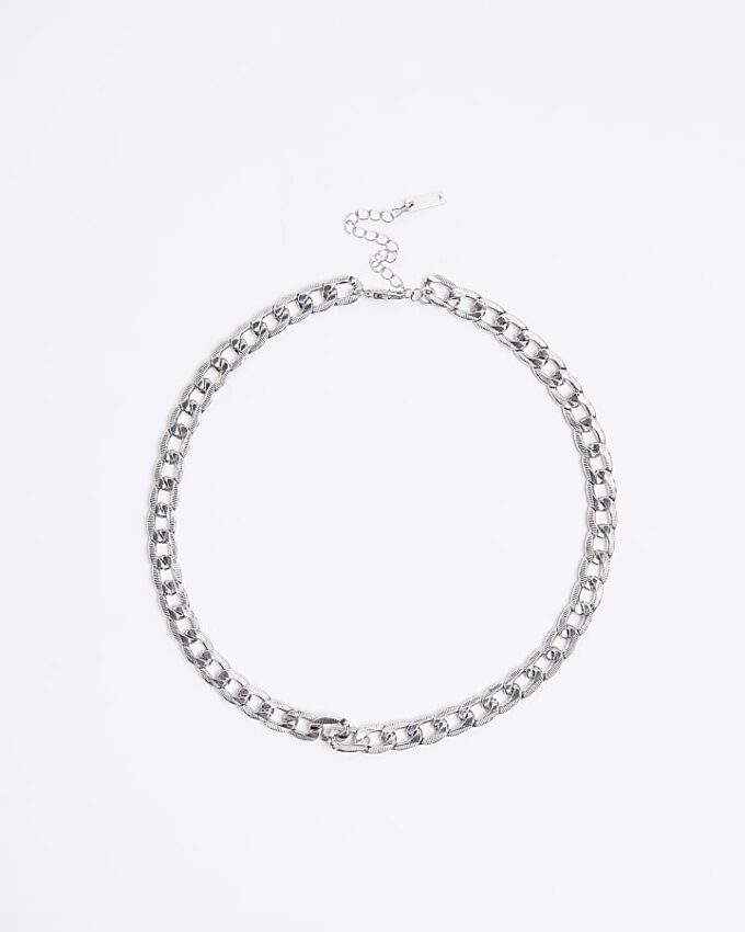 Silverhalsband med rhodiumkedja