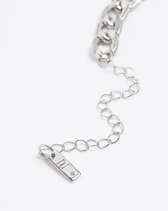 Silverhalsband med rhodiumkedja