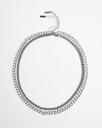 Silverhalsband med strass Silverhalsband med strass