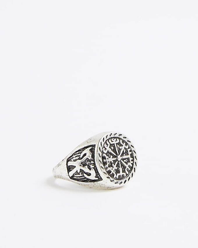 Silverkompassring med rodium