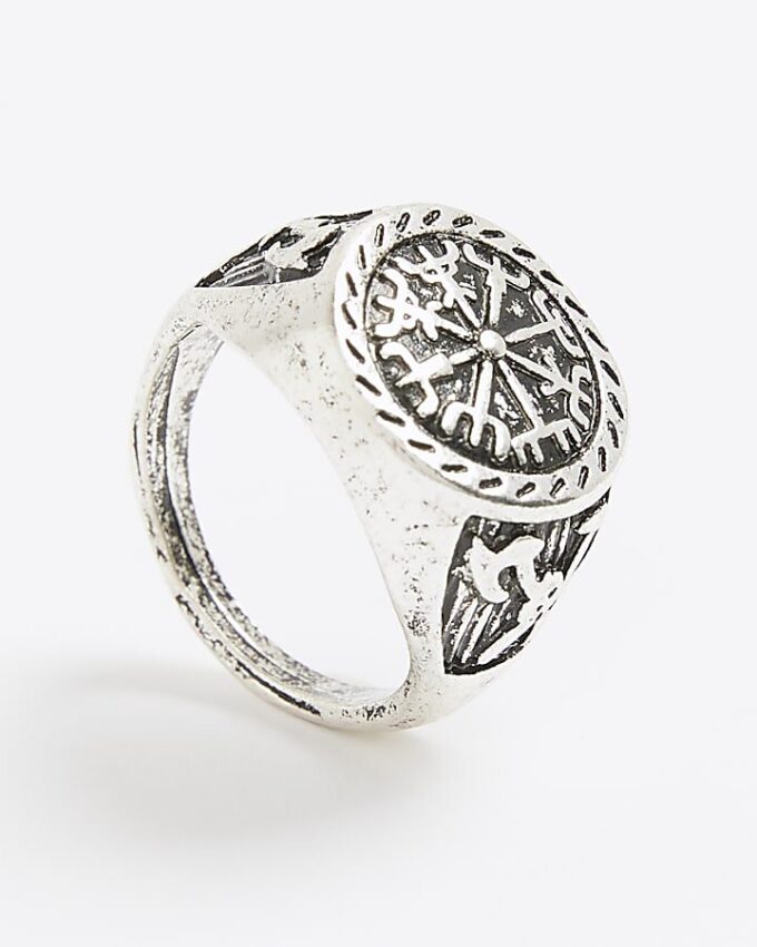 Silverkompassring med rodium